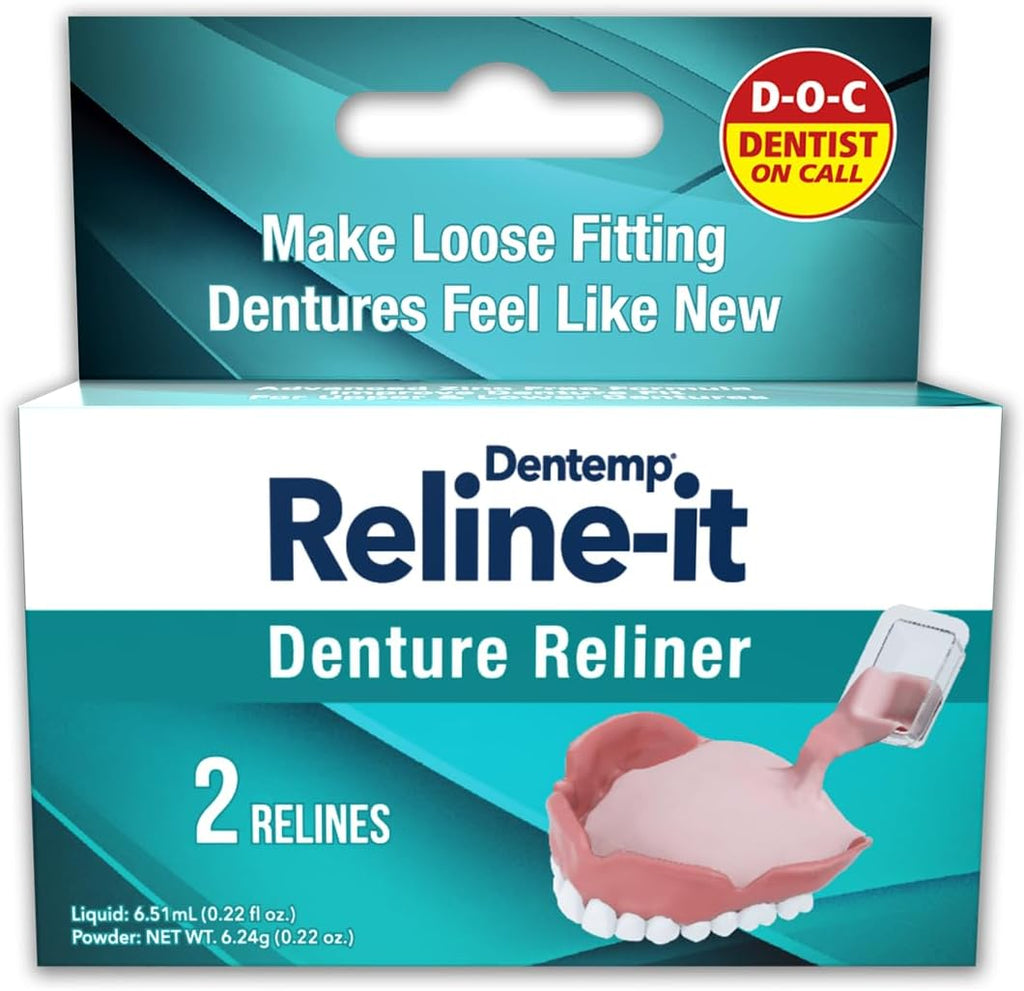 2 PACK - Dentemp Reline-it Denture Reliner - 2 Relines in each pack