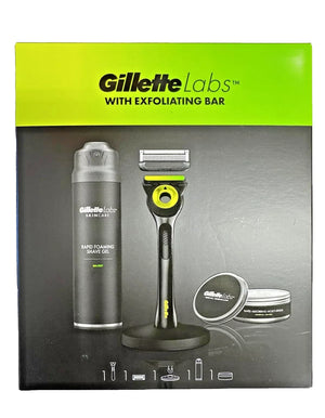 Gillette Labs Set Black & Neon razor + Shave Gel 198ml + Moisturiser 100ml