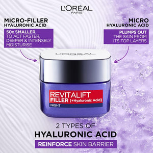 L'Oreal Paris Revitalift Filler Deep Plumping Anti-Ageing Night Cream 50ml