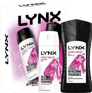 Lynx ATTRACT For Her Duo Body Spray 150ml Body Wash 225ml Gift Set