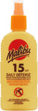Malibu Daily Defense Sun Protection Spray SPF 15 with Insect Repellent  200ml