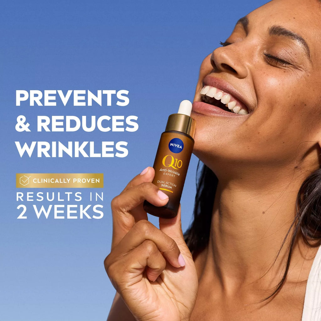 Nivea Q10 Anti-Wrinkle Expert Dual Action Serum 30ml | Reduces Wrinkles & Firms Skin