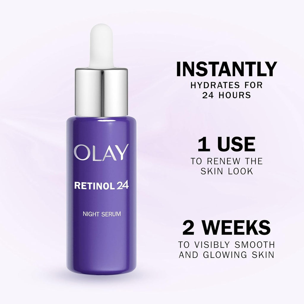 Olay Retinol24 Night Renewal Serum 40ml | Hydrating Anti-Ageing Night Serum