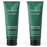 2 PACK Sukin Natural Super Greens Detoxifying Facial Scrub 125ml