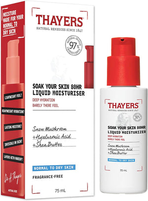 Thayers Soak Your Skin 80hr Liquid Moisturizer Deep Hydration Hyaluronic Acid 75ml