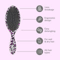 Wet Brush Original Detangler Hair Brush - Safari Pink Leopard