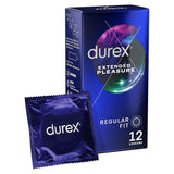 Durex EXTENDED PLEASURE Regular Fit Condoms to Help Last Longer - 12 PACK