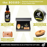 Urbane Men Beard Care Kit Premium Scented Beard Oil Balm Brush Comb - The Bossed