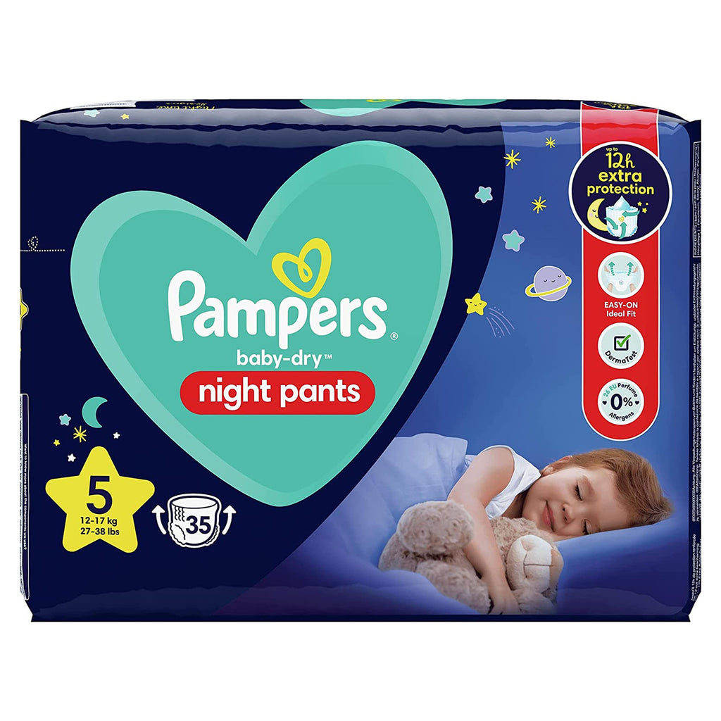 Pampers Baby Dry Nappy Night Pants Size 5 (12-17 kg) - Pack of 35