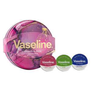 Vaseline Lip Therapy SMOOTH & SHINE Rosy Lips Balm Gift Set (3 PACK)