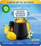 Air Wick Essential Mist Diffuser Kit, With 20ml Sicilian Orchard Blossom