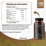 Shivay Herbals Shilajit 16000mg Complex 5 in 1 with Ashwagandha + Lions Mane - 120 Vegan Capsules - 4 Month Supply - High Strength Pure Himalayan Shilajit