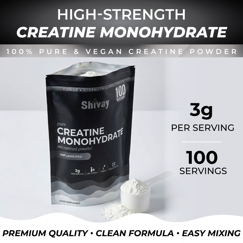 Creatine Monohydrate Powder, 100% Pure, Unflavoured (400 Servings