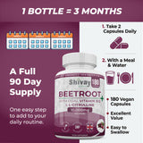 Shivay Herbals Beetroot Complex 10,000mg with Dual Vitamin B12, L-Citrulline, Black Pepper - 180 Vegan Capsules - 6% Nitrates – Energy, Fatigue Reduction UK Made