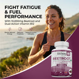 Shivay Herbals Beetroot Complex 10,000mg with Dual Vitamin B12, L-Citrulline, Black Pepper - 180 Vegan Capsules - 6% Nitrates – Energy, Fatigue Reduction UK Made