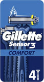 Gillette Sensor 3 Comfort Gel Disposable Shaving Razor Pack of 4