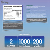 Shivay Herbals Glucosamine and Chondroitin High Strength Complex with Vitamin C, MSM, Turmeric, Ginger, Black Pepper | 120 Capsules - 2 Month Supply | Joint & Bone Support