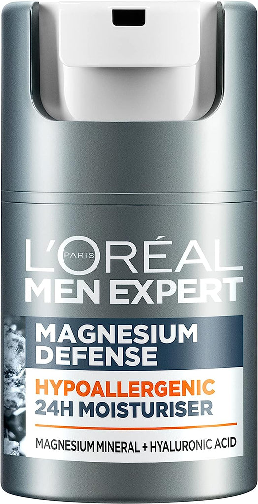 L'Oreal Men Expert Magnesium Defence 24H Sensitive Moisturiser w Hyaluronic 50ml