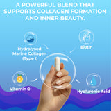 Shivay Herbals Marine Collagen Complex with Vitamin C, Hyaluronic Acid, Biotin | 1000mg Hydrolysed Type I Collagen Supplement for Hair Skin Nails | 120 Capsules - 2 Month Supply