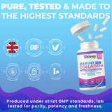 Shivay Herbals Marine Collagen Complex with Vitamin C, Hyaluronic Acid, Biotin | 1000mg Hydrolysed Type I Collagen Supplement for Hair Skin Nails | 120 Capsules - 2 Month Supply