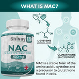 Shivay Herbals NAC N-Acetyl Cysteine 600mg - High Strength 120 Vegan Capsules (4 Month Supply) - UK Made