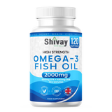 Shivay Herbals Omega 3 Fish Oil - High Strength 2000mg - 660mg EPA 440mg DHA per Serving | 120 Softgels - 2 Month Suppl - Supports Heart Health, Brain, Vision