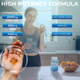 Shivay Herbals Omega 3 Fish Oil - High Strength 2000mg - 660mg EPA 440mg DHA per Serving | 120 Softgels - 2 Month Suppl - Supports Heart Health, Brain, Vision