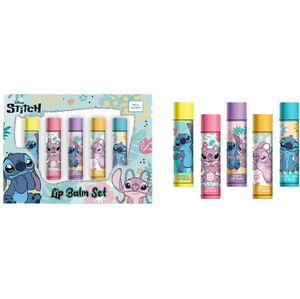 Disney Stitch Lip Balm Set - Set of 5 Fruity Flavoured Lip Balms