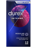 Durex Intense Regular Fit Ribbed and Dots Condoms - Pack of 12