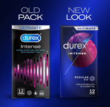 Durex Intense Regular Fit Ribbed and Dots Condoms - Pack of 12