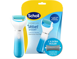 Scholl Expert Care Velvet Smooth Electric Food File Pedi with 2 Rollers - BLUE