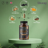 Shivay Herbals Shilajit 16000mg Complex 5 in 1 with Ashwagandha + Lions Mane - 120 Vegan Capsules - 4 Month Supply - High Strength Pure Himalayan Shilajit