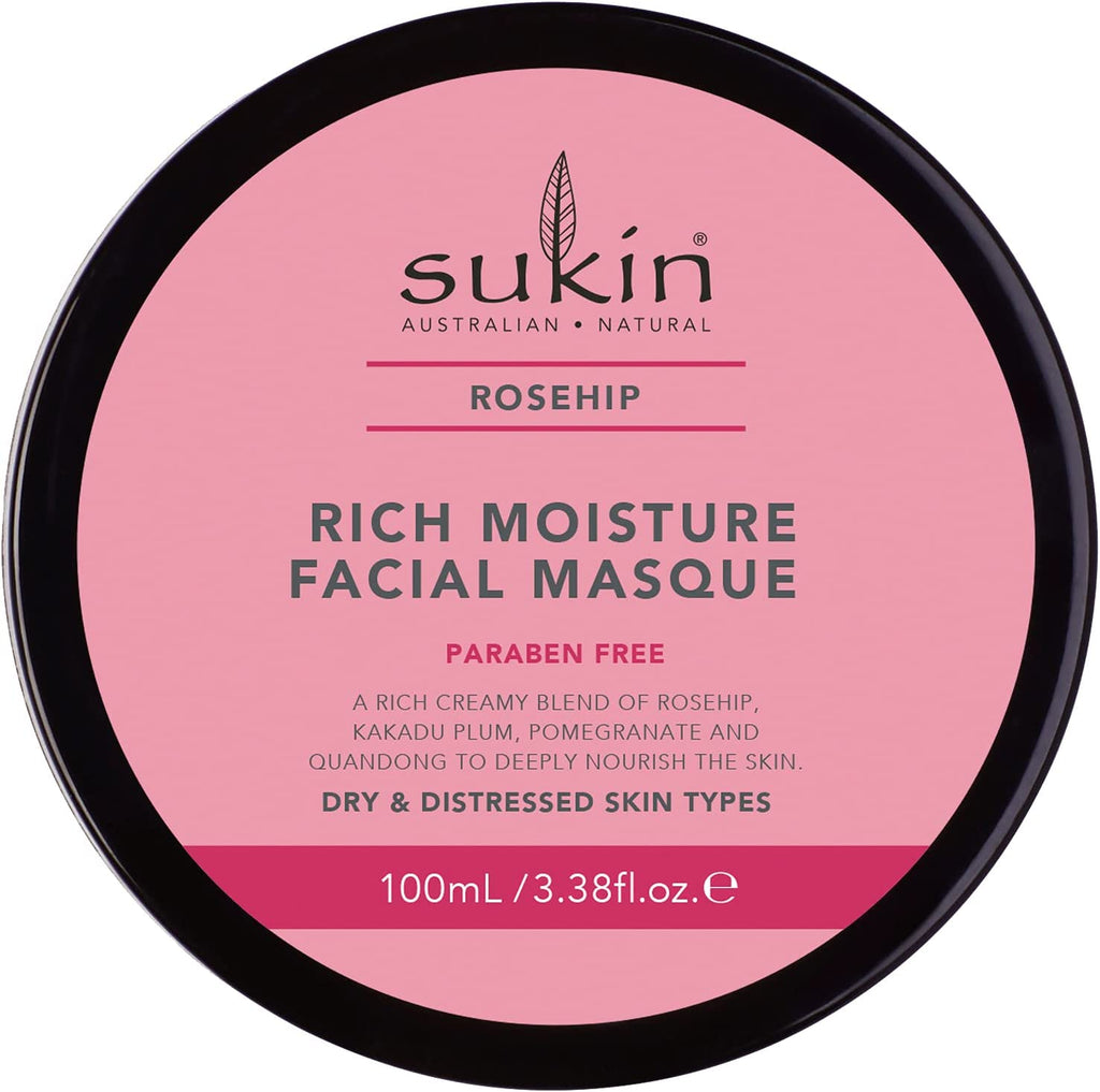 Sukin Natural Rosehip Rich Moisture Facial Masque - Face Mask for Dry Skin 100ml