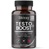 Shivay Herbals Natural Testosterone Booster for Men – 120 Vegan Capsules – 2 Month Supply – with Zinc, B6, Ginseng, Maca, Tribulus – Energy, Vitality, Muscle Support – Made in UK