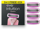 Wilkinson Sword Intuition Quattro For Women 4 Blades Refills