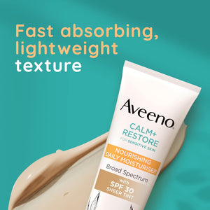 Aveeno Calm + Restore Nourishing Daily Moisturiser SPF 30 50ml For Sensitive Skin-Normal To Dry Skin