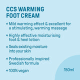CCS Warming Foot Cream 150ml - Invigorating Eucalyptus & Ginger, Non-Greasy Formula