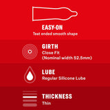 Durex Fetherlite Thin Condoms 12 Pack | Ultra Thin, Natural Feeling, Lubricated Latex