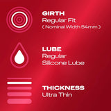 Durex Thin Feel REGULAR FIT Condoms for More Sensitivity - Pack of 12