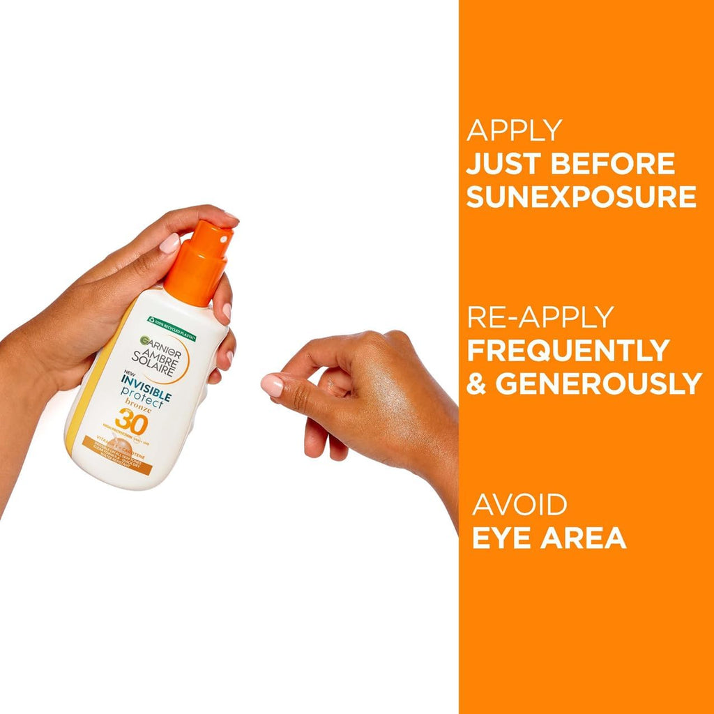 Garnier Ambre Solaire Invisible Protect BRONZE Sun Protection Spray SPF 30 200ml