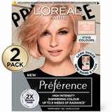2 x L’Oréal Paris Préférence 9.023 Light Rose Gold Permanent Hair Colour Dye
