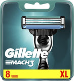 Gillette Mach3 XL Razor Blades 8 Pack | Durable 3-Blade Refill Cartridges | Smooth Comfortable Shave