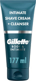 Gillette Intimate 2in1 Shaving Cream & Cleanser 177ml Pubic Hair Grooming
