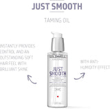 Goldwell Dualsenses Just Smooth Taming Oil 100ml – Anti-Frizz Leave-In Hair Treatment with Kukui Nut Oil for Sleek Shine & Manageability