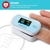HoMedics Fingertip Pulse Oximeter - Measures Oxygen Saturation SpO2, Pulse Rate