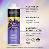 John Frieda Violet Crush Purple Shampoo 500ml - Anti-Brassiness Blonde Hair