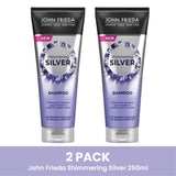 2 PACK John Frieda Shimmering Silver Shampoo for Dull Grey White Hair 250ml