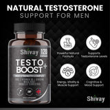Shivay Herbals Natural Testo Support for Men – 120 Vegan Capsules – 2 Month Supply – with Zinc, B6, Ginseng, Maca, Tribulus – Energy, Vitality, Muscle Support – Made in UK