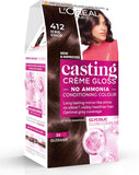 2 x L'Oréal Casting Crème Gloss 412 Iced Cacao Permanent Hair Colour Dye