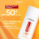 L'Oréal Paris Revitalift Clinical SPF 50+ Anti-UV Fluid 50ml - Daily Face Sunscreen